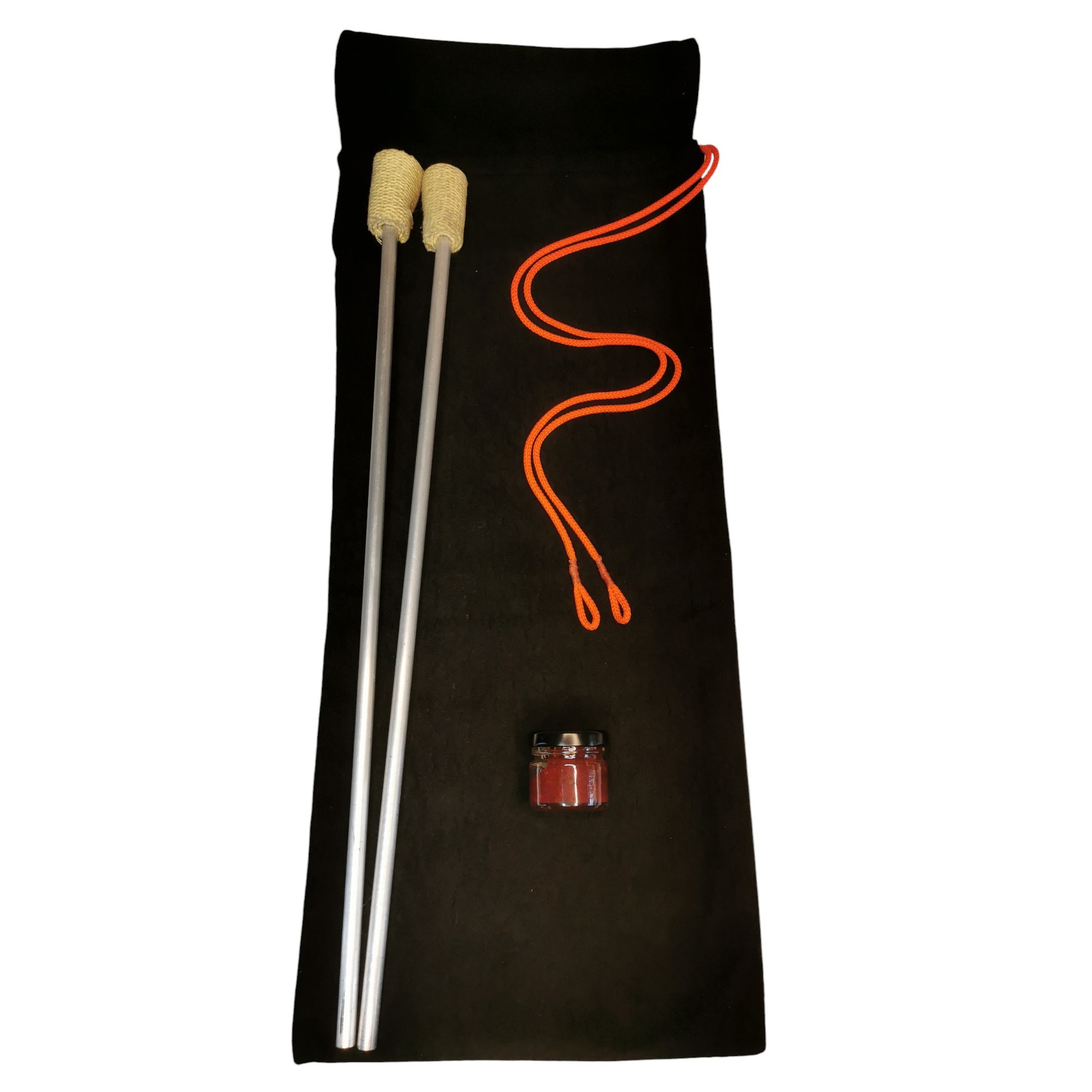 Coffret promotionnel avec torches de Fire eating et sauce Lava par Hellbee Sauce.